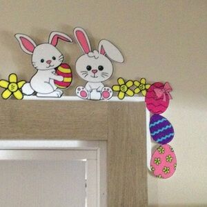 Easter Bunny and Egg Door Topper - 3D